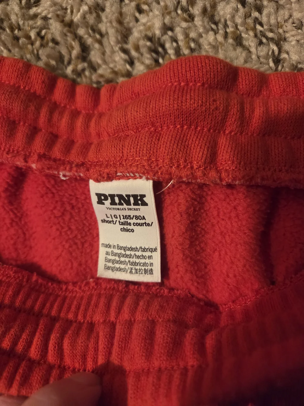 PINK Victoria's Secret Bright Red Set- Hoodie And Sweatpants Size Large Short